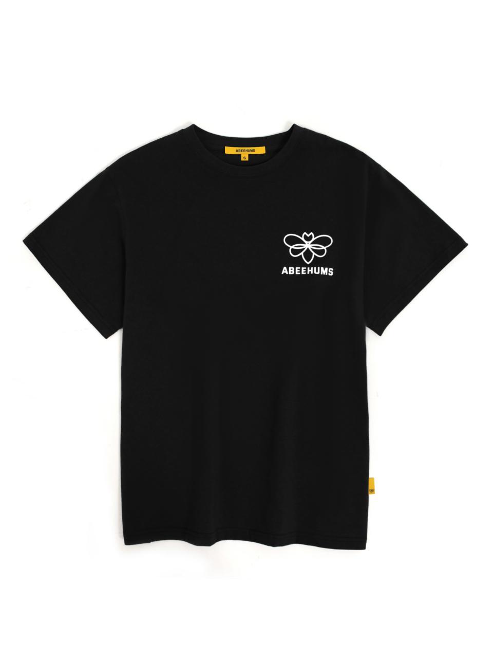 ABEEHUMS Abeehums Small Logo Cotton Short Sleeve T-Shirt (ABH355-103) [Black]
