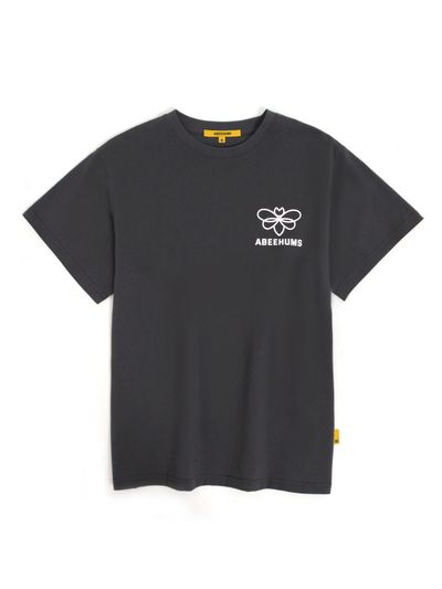 ABEEHUMS Abeehums Small Logo Cotton Short Sleeve T-Shirt [Charcoal] (ABH355-103)