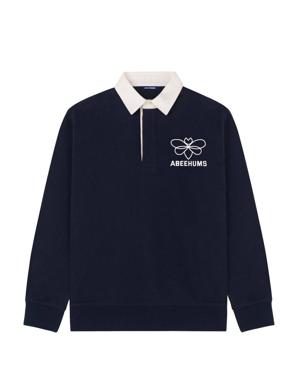 ABEEHUMS BIBI Rugby Sweatshirts (ABH348-102) [Navy]