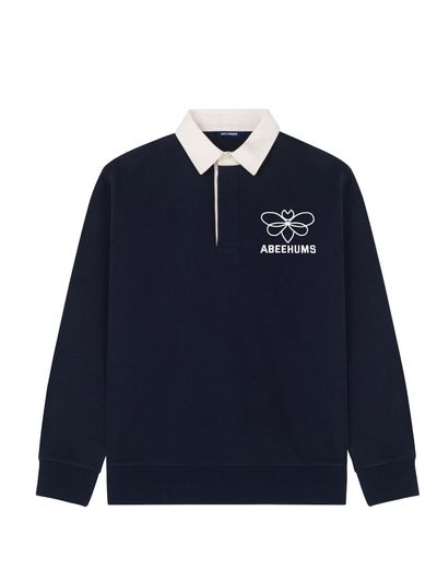 ABEEHUMS BIBI Rugby Sweatshirts (ABH348-102) [Navy]