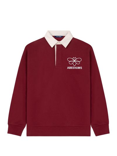 ABEEHUMS BIBI Rugby Sweatshirts (ABH348-102) [Wine]