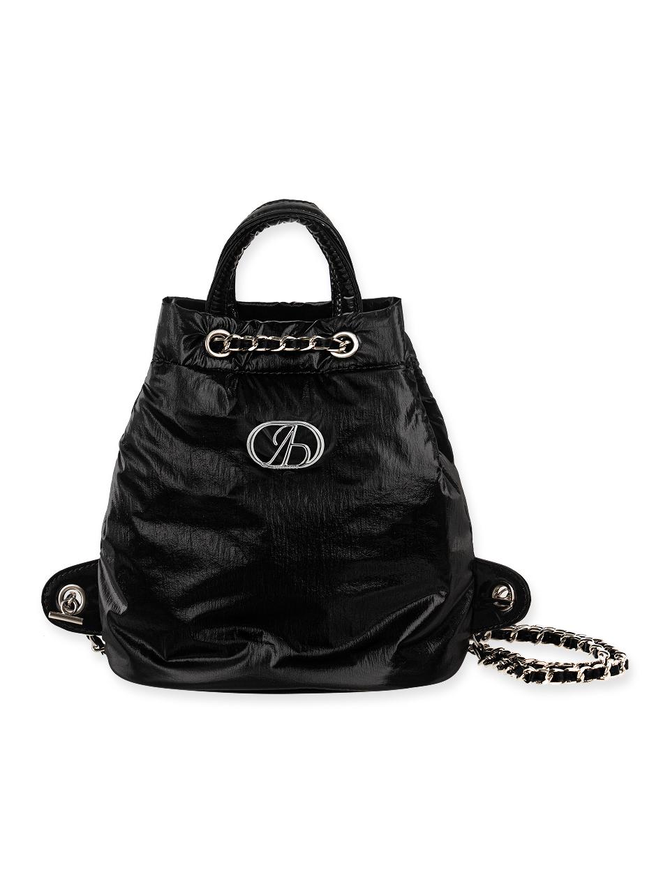 ABEEHUMS Glossy Mini Backpack (ABH348-708) [Black]