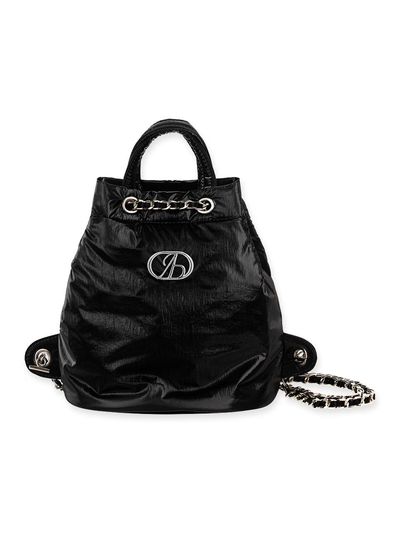 ABEEHUMS Glossy Mini Backpack (ABH348-708) [Black]