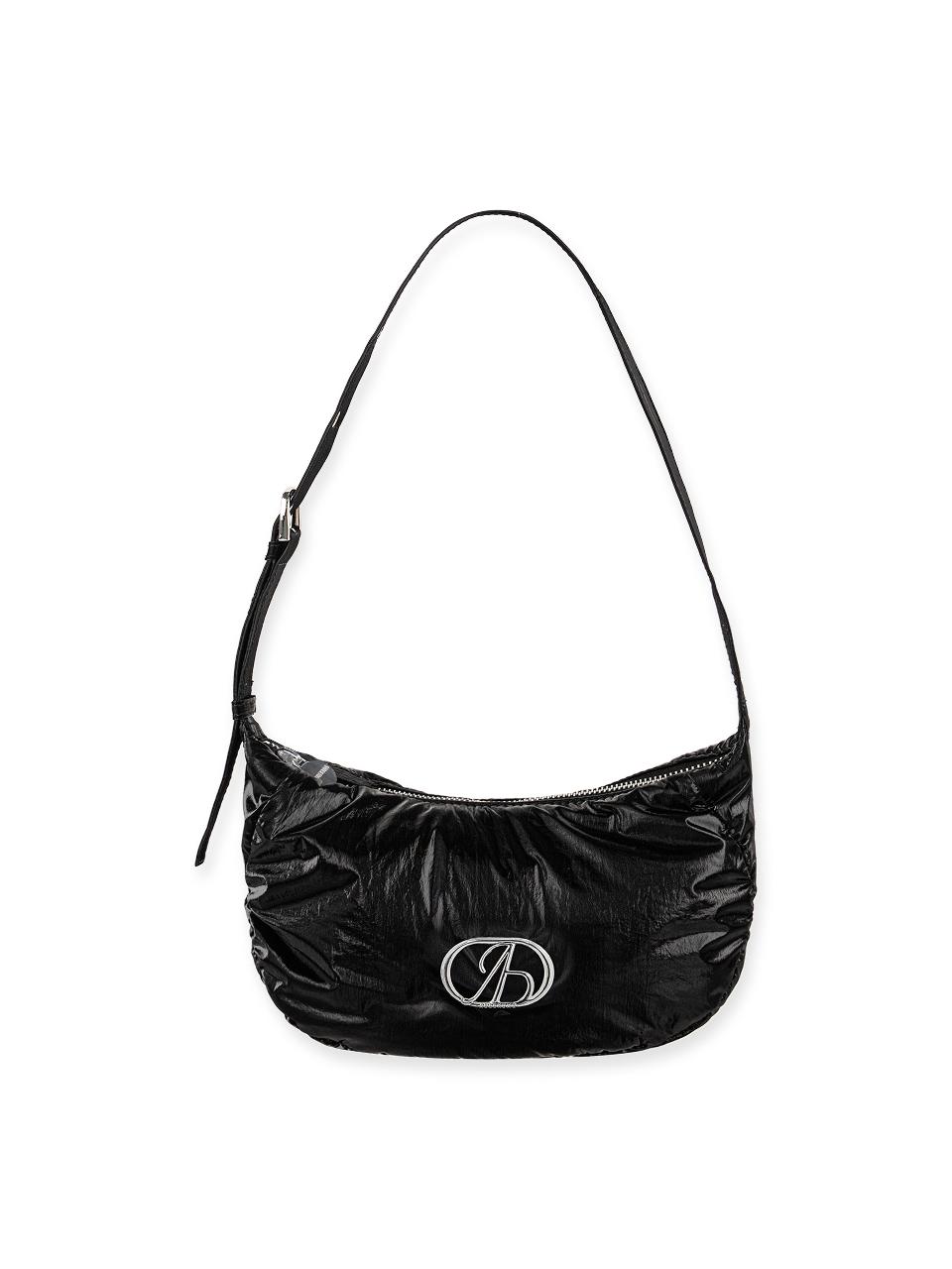 ABEEHUMS Glossy Mini Hobo Bag (ABH348-704) [Black]