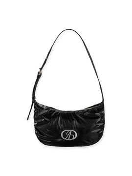 ABEEHUMS Glossy Mini Hobo Bag (ABH348-704) [Black]