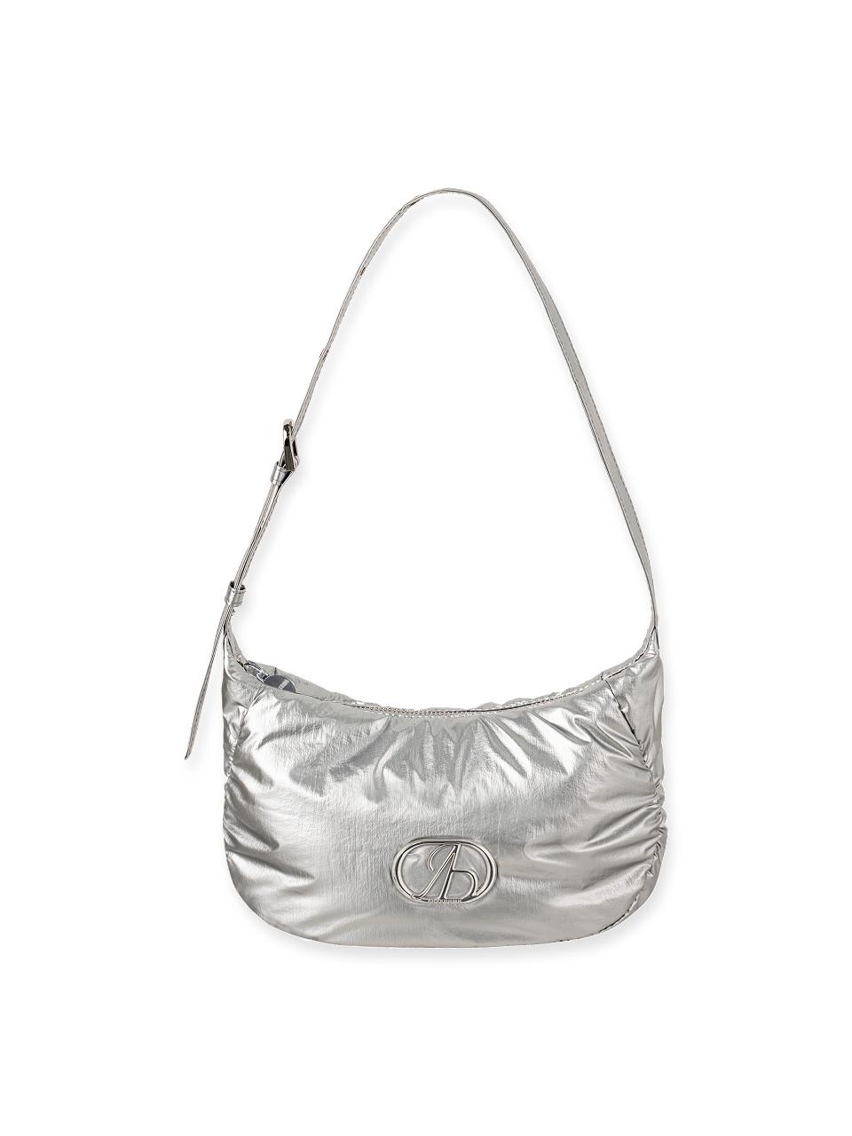 ABEEHUMS Glossy Mini Hobo Bag (ABH348-704) [Silver]