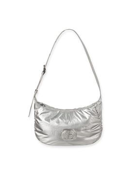 ABEEHUMS Glossy Mini Hobo Bag (ABH348-704) [Silver]