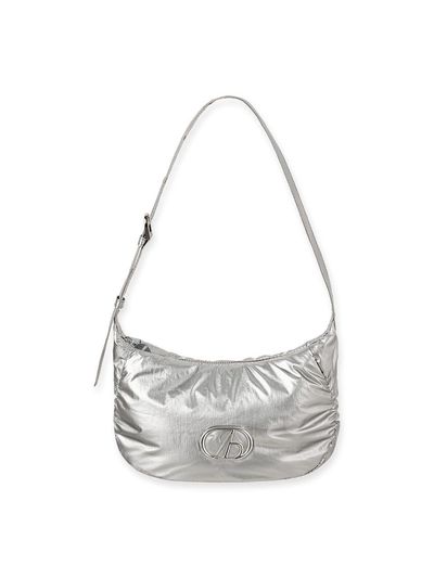 ABEEHUMS Glossy Mini Hobo Bag (ABH348-704) [Silver]
