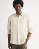 Abercrombie & Fitch Abercrombie & Fitch 100% linen long sleeve shirt in blue yellow stripes - 1