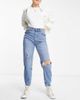 Abercrombie & Fitch Abercrombie & Fitch 80s ripped mom jeans in mid wash-Blue - 1