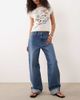 Abercrombie & Fitch Abercrombie & Fitch 90s relaxed high rise jeans with turn up hem in mid blue wash - 1