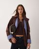 Abercrombie & Fitch Abercrombie & Fitch a line cropped trench coat with scarf detail in brown - 1