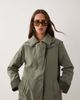 Abercrombie & Fitch Abercrombie & Fitch a line cropped trench coat with scarf detail in khaki-Green - 1