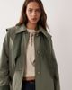Abercrombie & Fitch Abercrombie & Fitch a line cropped trench coat with scarf detail in khaki-Green - 2