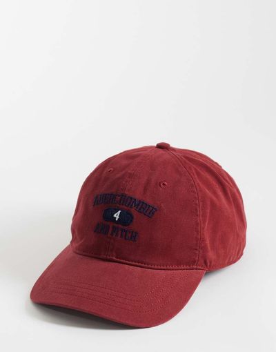 Abercrombie & Fitch Abercrombie & Fitch archive logo cap in dark washed red
