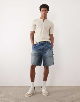 Abercrombie & Fitch Abercrombie & Fitch baggy denim carpenter jorts in indigo blue