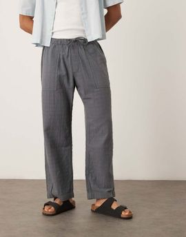 Abercrombie & Fitch Abercrombie & Fitch baggy pull on textured pants in gray