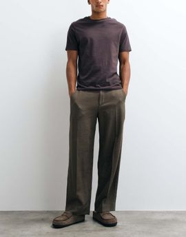 Abercrombie & Fitch Abercrombie & Fitch baggy tailored pants in dark khaki-Brown