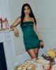 Abercrombie & Fitch Abercrombie & Fitch bandeau satin a line mini dress in green - 1