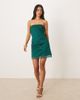 Abercrombie & Fitch Abercrombie & Fitch bandeau satin a line mini dress in green - 4