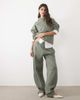 Abercrombie & Fitch Abercrombie & Fitch barel leg sweatpants in khaki - part of a set-Green - 1