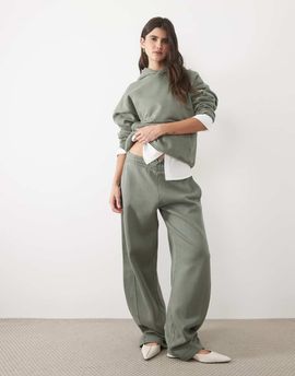 Abercrombie & Fitch Abercrombie & Fitch barel leg sweatpants in khaki - part of a set-Green