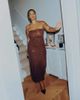 Abercrombie & Fitch Abercrombie & Fitch beaded bandeau maxi dress in brown sequin - 1