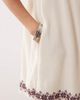 Abercrombie & Fitch Abercrombie & Fitch boho embelished puff sleeve babydoll mini dress in cream-Red - 4