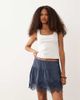 Abercrombie & Fitch Abercrombie & Fitch boho ruffle rara skirt with built in shorts in navy - 1