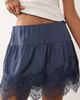 Abercrombie & Fitch Abercrombie & Fitch boho ruffle rara skirt with built in shorts in navy - 4