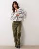Abercrombie & Fitch Abercrombie & Fitch boxy sweatshirt cardigan in gray and navy stripes-Multi - 2