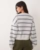 Abercrombie & Fitch Abercrombie & Fitch boxy sweatshirt cardigan in gray and navy stripes-Multi - 3