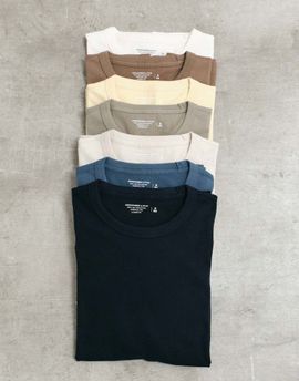Abercrombie & Fitch Abercrombie & Fitch classic icon logo 7 pack T-shirts in multi