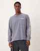 Abercrombie & Fitch Abercrombie & Fitch coffee graphic long sleeve T-shirt in washed blue - 3