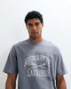 Abercrombie & Fitch Abercrombie & Fitch collegiate graphic heavyweight t-shirt in washed blue - 1