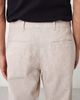 Abercrombie & Fitch Abercrombie & Fitch cotton linen blend relaxed straight fit smart pants in cream-Gray - 4