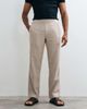 Abercrombie & Fitch Abercrombie & Fitch cotton linen mix relaxed fit pull on trouser in beige-Brown - 1