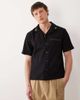 Abercrombie & Fitch Abercrombie & Fitch cotton linen mix short sleeve knit shirt in black - 1