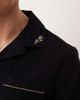Abercrombie & Fitch Abercrombie & Fitch cotton linen mix short sleeve knit shirt in black - 3