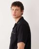 Abercrombie & Fitch Abercrombie & Fitch cotton linen mix short sleeve knit shirt in black - 4