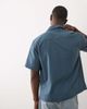Abercrombie & Fitch Abercrombie & Fitch cotton/linen mix boxy short sleeve shirt in blue embroidery - 2