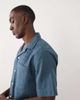 Abercrombie & Fitch Abercrombie & Fitch cotton/linen mix boxy short sleeve shirt in blue embroidery - 4
