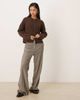 Abercrombie & Fitch Abercrombie & Fitch crew neck button up cardigan in brown - 1