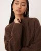 Abercrombie & Fitch Abercrombie & Fitch crew neck button up cardigan in brown - 3