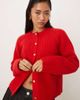 Abercrombie & Fitch Abercrombie & Fitch crew neck button up cardigan in red - 1