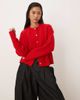 Abercrombie & Fitch Abercrombie & Fitch crew neck button up cardigan in red - 4