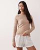 Abercrombie & Fitch Abercrombie & Fitch crew neck lounge top in beige-Neutral - 1