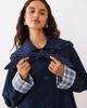 Abercrombie & Fitch Abercrombie & Fitch cropped A-line trench with plaid detail in navy - 1