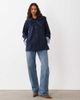 Abercrombie & Fitch Abercrombie & Fitch cropped A-line trench with plaid detail in navy - 2