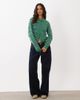 Abercrombie & Fitch Abercrombie & Fitch cropped knit collar cardigan in green and white stripe-Multi - 2